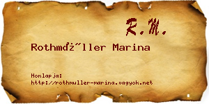 Rothmüller Marina névjegykártya